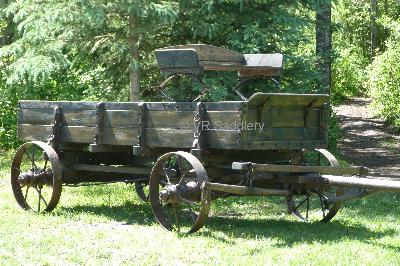 a wagon with steel wheels